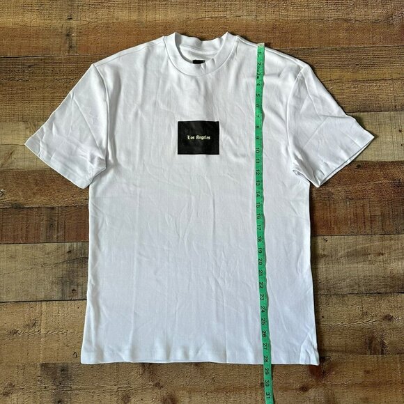 River Island Mens Size Small White Short Sleeve TShirt Los Angeles Graphic Print - Picture 3 of 8